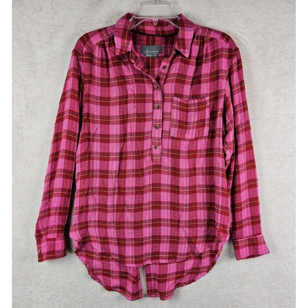 Anthropologie Women's Long Sleeve Back Button Plaid Shirt Size XS